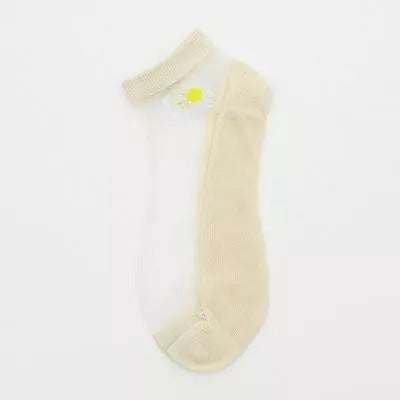 Translucent Daisy Socks(5Pairs/Pack)