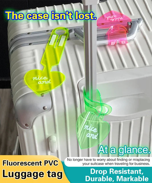 4Pcs Anti Loss Fluorescent Love Luggage Tags