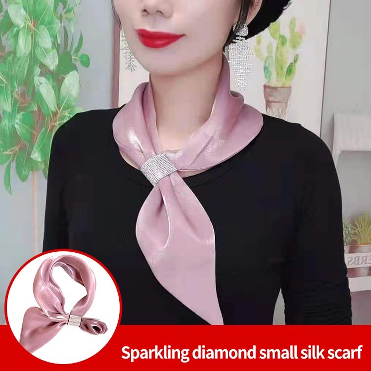 Sparkling diamond small silk scarf
