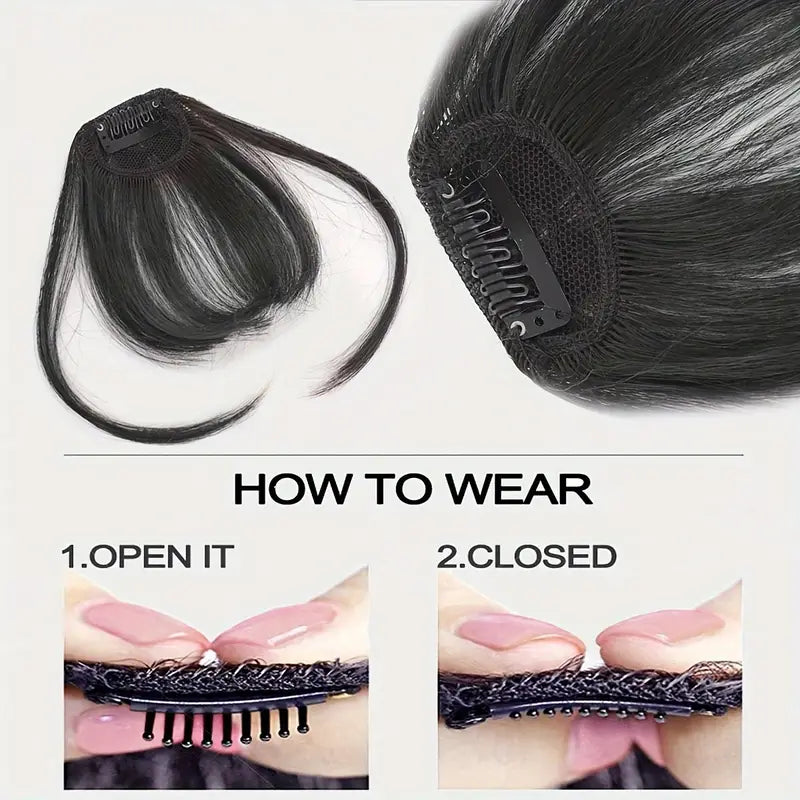🔥Synthetic 3D Clip-In Bangs Hair Extensions Fringe