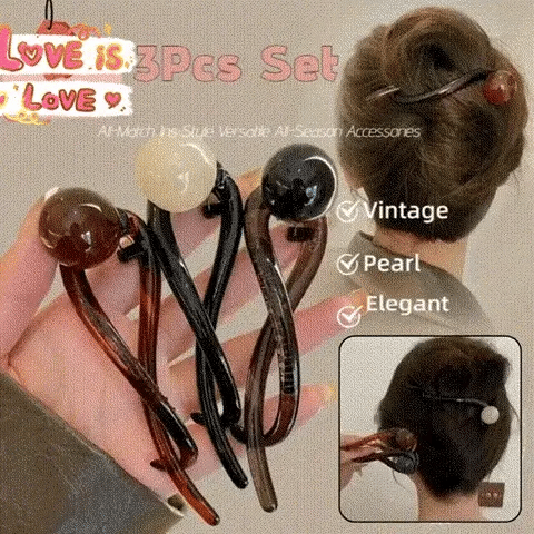 Chic Elegant Pearl Hair Clips（😍3Pcs /Set）