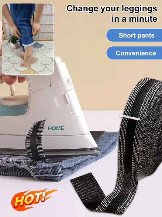 Self-adhesive no-cut trouser leg repair allowance