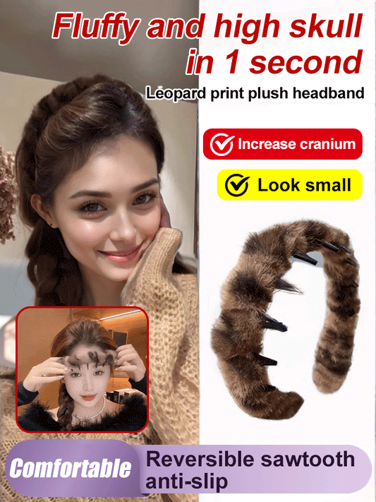 High top wavy leopard print headband