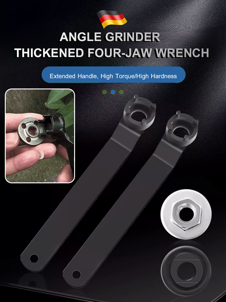Thickened four-claw wrench for angle grinder