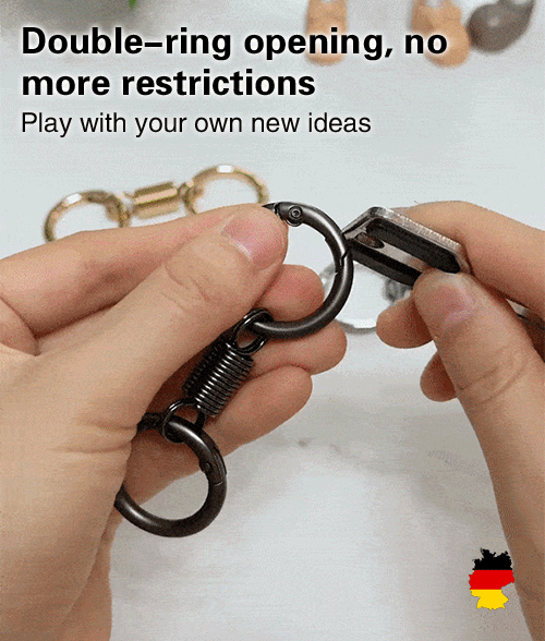 Spring double circle keychain