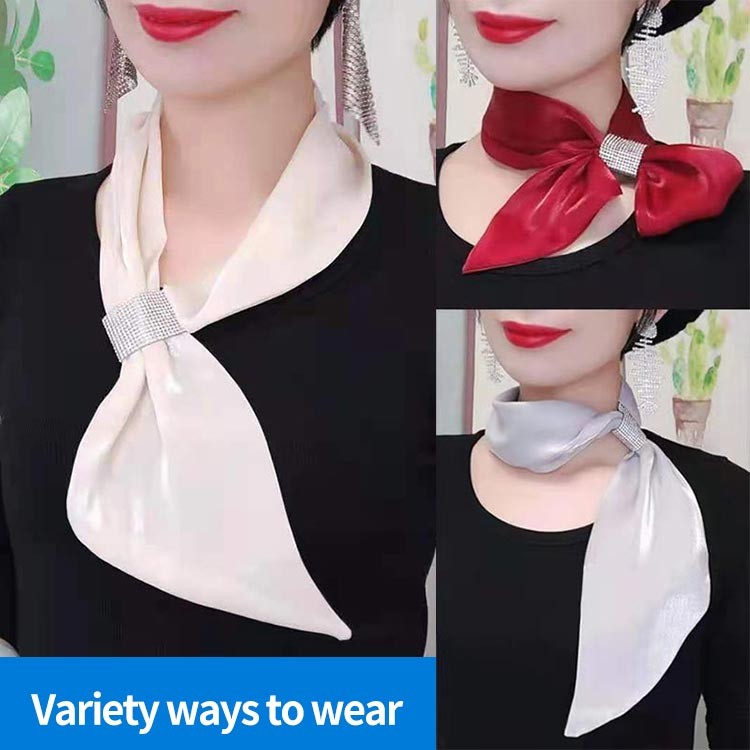 Sparkling diamond small silk scarf