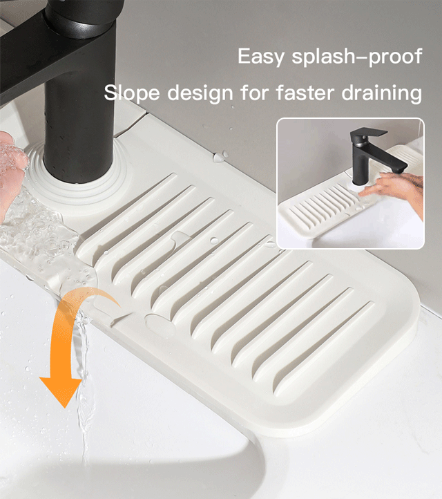 Splash-proof silicone tap water catcher mat