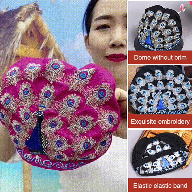 Cotton and Linen Ethnic Style Women Bouffant Cap