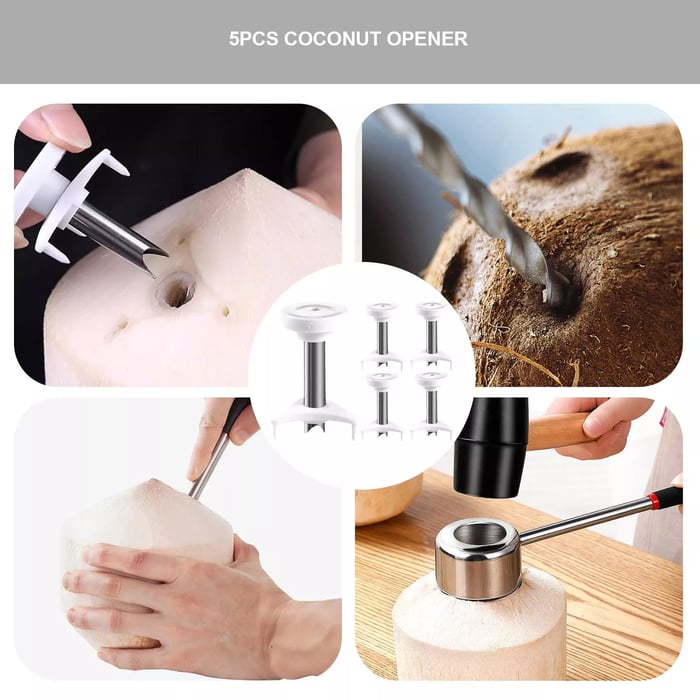 Stainless steel coconut opener