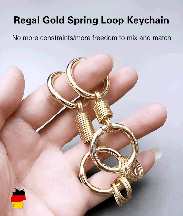 Spring double circle keychain