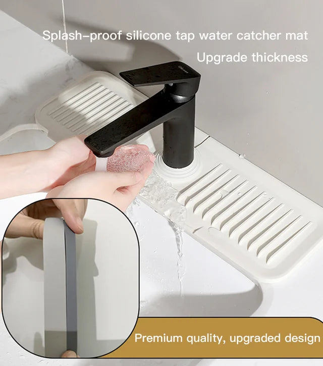 Splash-proof silicone tap water catcher mat