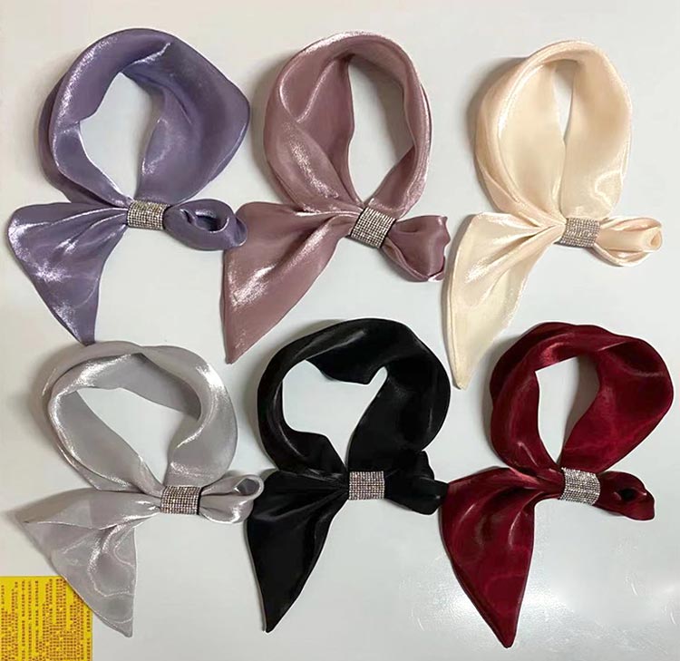 Sparkling diamond small silk scarf