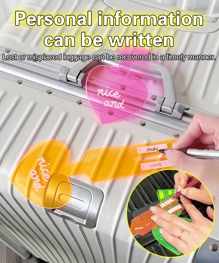 4Pcs Anti Loss Fluorescent Love Luggage Tags