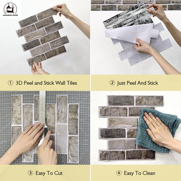 3D Peel and Stick Wall Tiles (10Pcs/Pack)