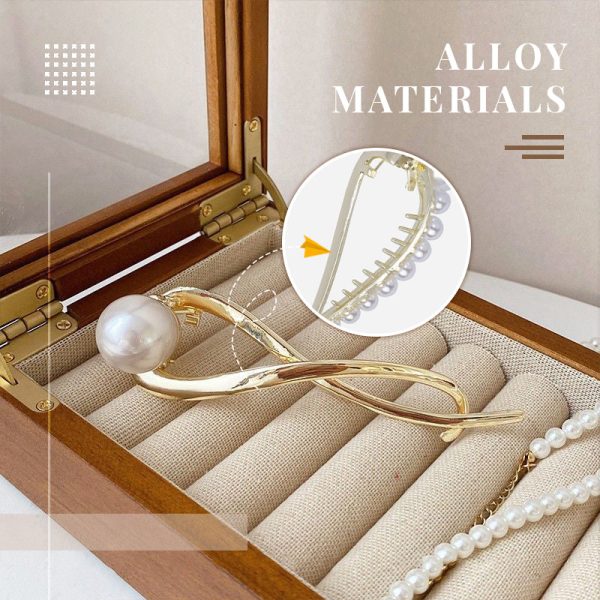 ⭐2024 Elegant pearl curved hair clip
