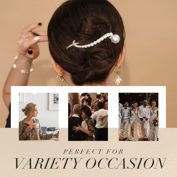⭐2024 Elegant pearl curved hair clip