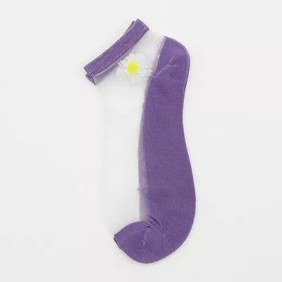 Translucent Daisy Socks(5Pairs/Pack)