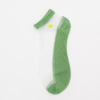 Translucent Daisy Socks(5Pairs/Pack)