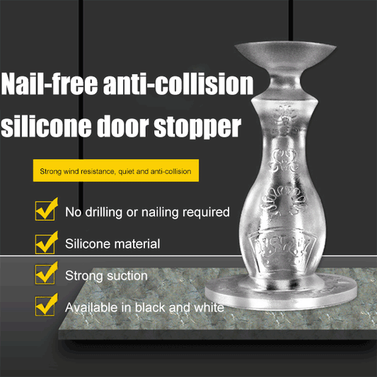 Nail-free anti-collision silicone door stopper